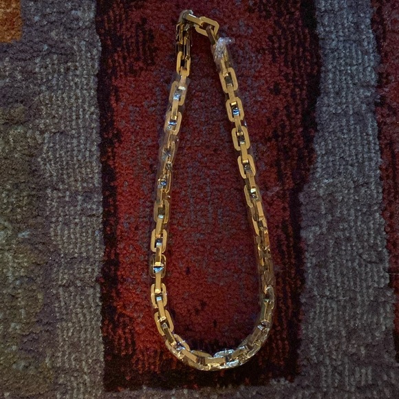 Eddie Borgo 17” Rectangular Gold Tone Chain Necklace NWT - Picture 6 of 16